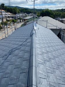 京都市右京区にて屋根修理　＜釉薬瓦からルーガの雅へ葺き替え工事＞